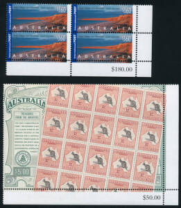 Modern accumulation 1980's to 2008. Majority as blocks of 4 or larger. Incl. souvenir sheets, International Post and higher values to $5.00. FV $800+.