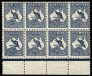 2½d Indigo, marginal block from base of sheet showing the NO MONOGRAM state of the plate; light vertical gum bend through one unit; mainly fine & fresh **. BW.9zd - $3000.