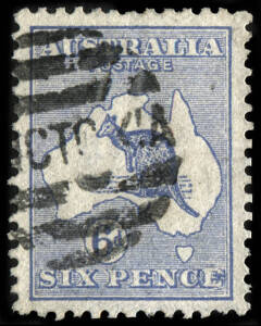 6d Ultramarine, "Retouched 2nd E of PENCE" variety; perfectly centred and cancelled well clear of the variety. SG.9a, Cat.&pound;850.