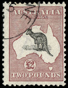 &pound;2 Black & Rose, CTO, no gum. [CTO examples of the First Watermark high values are particularly scarce, having been replaced early in the SPECIMEN packs by the handstamped examples which could be acquired for much less than the face value].