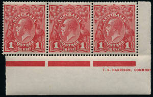 Useful mint range as singles, pairs, strips & blocks with 1d engraved, 1d Red & Green, 1&frac12;d Brown, Green & Red, 2d Red and 3d Blue, with various wmks and perfs., many with varieties. Incl. 1d Red single line perf. blk of 6**, 1d Red part Harrison single li