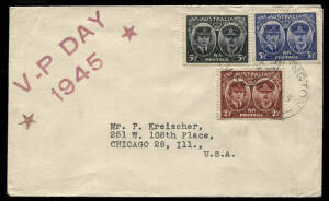 1945-66 group to the same addressee in the USA (P. Kreischer) incl. reg, Scouts, RGSA, Philatelic Exhibitions etc. with single, multiple and mixed frankings. Manufacturers incl. Bodin, Hunter Stamp Co., Smyth, Wide World, Royal etc. Noted 1945 (Aug.15) Ha