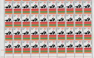 1972 (SG.521) 35c Munich Olympics, Equestrian, as full sheets of 100 x4.
