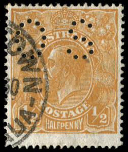 &frac12;d Orange, punctured 'OS'. FU, seldom offered.