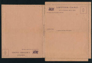 GOODMAN'S PATENT; Letter Card with Reply, private formula in purple on pink stock. Australian "coat of arms" in TLC, zigzag roulette. Unused example of this rare lettercard, considered by some to be the model for Australia's 1912 Reply Letter Card. Minor 