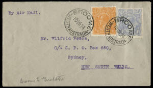 10 Mar.1924 (AAMC.69a) Broome - Geraldton cover, flown by WAA and endorsed "By Air Mail". Cat.$450.