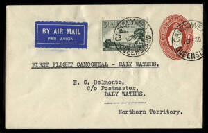 1930 (Feb.19) (AAMC.151) Camooweal - Daly Waters flown cover for the opening of the Australian Aerial Services Route. B/stamped Daly Waters "20FE30". [50 flown]