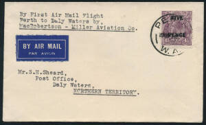 3 Oct.1934 (AAMC.428) Perth - Daly Waters cover, flown by MacRobertson Miller Aviation Co. on their first service.