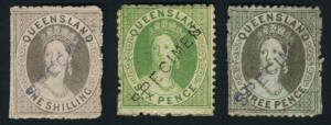 1860-1911 collection on album pages, majority used. With 1860 6d green imperf, useful range to &pound;1 incl. variants, shades, varieties, official and private perfins, postmarks etc. Noted 3d, 6d & 1/- Chalon o'pt Specimen. Also incl. a useful range of Revenue