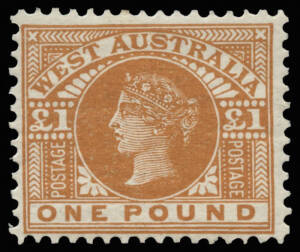 1902-12 (SG.128) &pound;1 Orange-Brown, fresh Mint example. Cat.&pound;375.