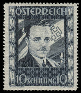 1936 10Sch Dollfuss, superbly centred and fresh. Cat.Eu.1400,-. MUH.