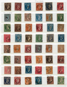 Collection on stockcards as two parts, a) Hermes heads, large and small from 1861 onwards, identified into the different printings, includes an exchange book with a good range of Hermes, an imperf. sheet of 3 panes of the 1886 1 lepta brown (Sc.64) and a 