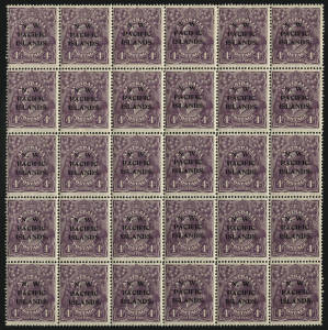 1918-23 (SG.123) 4d Violet, complete sheet [Fifth Setting] with plate flaws on the stamps noted on the annotated page. Almost all MUH. A fine & fresh example. Cat.&pound;600+. Ex Patrick Williams, FRPSL.
