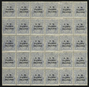 1918-23 (SG.124,124a) 4d Ultramarine, complete sheet Lower Plate, Right Pane [Fifth Setting] with many varieties noted including the important "Thin FOUR PENCE" [12] **, "Horned emu" [17], "Damaged lower right corner" [19], "Vertical scratch behind emu" [