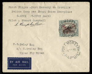 5 Nov.1935 (AAMC.P93) Port Moresby - Oroville Police Camp, cover flown and signed by Stuart Campbell. [89 flown]. Cat.$300.