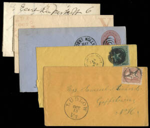 VERMONT group consisting of pre-stamp entires & covers from 1812 onwards (33), pre 1900 group of covers and stationery (41), 1900-1960 covers (35), postal cards (23), postcards (35), group of documents (19) majority signed by Vermont Governors, group of p