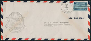 1935-52 PAN-AM 1st flight covers for trans Pacific routes: Dec.1935 Guam - Honolulu; July 1940 San Francisco - N.Zealand, Hawaii - Canton Is., Hawaii - New Caledonia, Canton Is. - N.Z.(x2); July 1940 New Caledonia - Canton Is., Canton Is. - Hawaii, Honolu