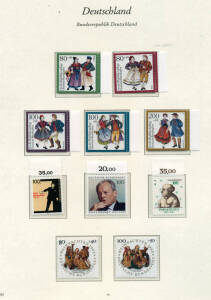 1949-98 collection on quality Richard Borek hingeless pages. Almost complete as a mixture of mint and used with singles, sets, souvenir sheets etc. Earlier years majority used, later years MUH. Incl. specialist variants of definitive issues. High catalogu