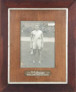 1913 STAWELL GIFT: Original photograph window mounted with hand-painted caption "E.A.George, Winner - Stawell Easter Gift 24.3.1913", in contemporary frame & glazed, overall 63x75cm. Good condition.