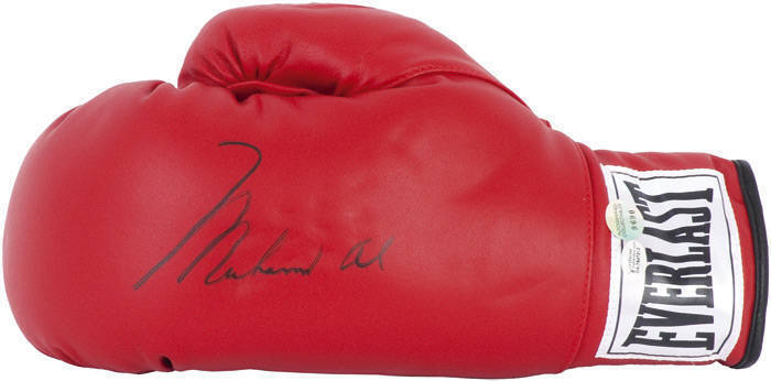 MUHAMMAD ALI, signature on 'Everlast' boxing glove. With 'Online Authentics' No.9690.