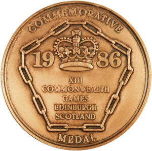 1986 COMMONWEALTH GAMES IN EDINBURGH, Participation Medal, 69mm diameter.