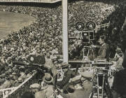 BILL WOODFULL'S 1934 ASHES TOUR PHOTOGRAPH ALBUM No.2: Large Photograph Album, very well annotated, with photographs (299), including action photographs, and others showing the huge crowds. Highlights include a photo of combined teams at Cambridge; aerial - 5