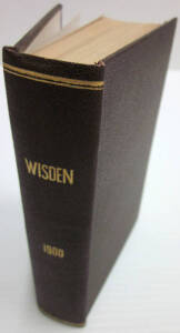 "Wisden Cricketers' Almanack for 1900", rebound in brown cloth (without front wrapper & title page). Fair/Good condition.