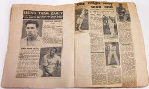 SCRAPBOOKS OF PRESS CLIPPINGS (15), including some compiled by cricket writer Hugh Buggy (who coined the term "Bodyline"), range from 1938-55, including 1939 Australian tour to England; 1946-47 England Tour to Australia; 1948 Australian "Invincibles" Tour