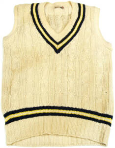 ROHAN KANHAI'S WARWICKSHIRE JUMPER (short sleeves). Fair/Good condition. [Rohan Kanhai played 79 Tests for West Indies 1957-74, and 421 First Class matches including Western Australia 1961-62; Warwickshire 1968-77; Tasmania 1969-70]. Ex Windsor Hotel coll