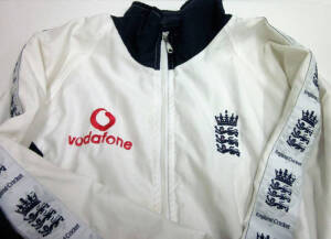 FREDDIE FLINTOFF'S ENGLAND TRACKSUIT TOP, obtained from a Southport Cricket dinner in Lancashire, where Freddie Flintoff was the guest.