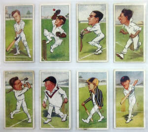 CRICKET & FOOTBALL CARDS, noted 1926 Players "Cricketers Caricatures by RIP" [50]; 1928 Wills "Cricketers 1928" [50]; 1929 Wills "Cricketers, 2nd Series" [50]; 1930 Players "Cricketers 1930" [50]; 1935 Hoadleys "League Footballers" [5/100]; 1936 Allens "S