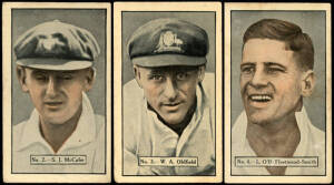 1936-37 Allens "Cricketers", almost complete set [31/36 + 3 spares]; also range cricket & football stamps & FDCs (7 items). Fair/VG.