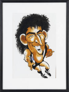 PETER DAICOS/WEG ARTWORK: Original artwork of Peter Daicos, window mounted, framed & glazed, overall 52x70cm.