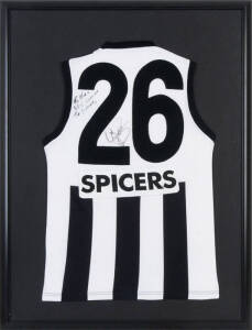 GAVIN BROWN (Collingwood), signature & endorsement on Collingwood football jumper, framed & glazed, overall 71x93cm.