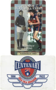 FITZROY: Member's Season Tickets for last year - 1996, duplicated range with adult tickets (5), Concession (5), Country (5) & AFL Squadron (5).