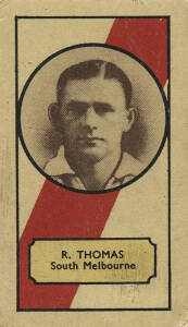 1932 Clark-Ellis "VFL Footballers" [1/108] - R.Thomas (South Melbourne). Good condition. Rarity 8.