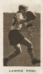 1934 MacRobertsons "½d Champions" [1/17 footballers] - No.60 Lawrie Nash (South Melbourne). G/VG. Rarity 7.