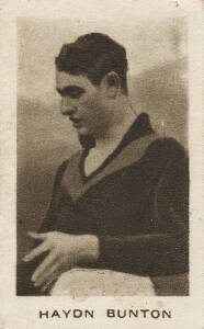 1934 MacRobertsons "½d Champions" [1/17 footballers] - No.64 Haydn Bunton (Fitzroy). Good condition. Rarity 7.