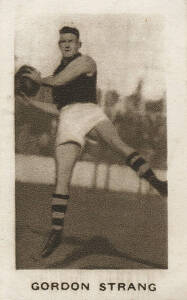 1934 MacRobertsons "½d Champions" [1/17 footballers] - No.65 Gordon Strang (Richmond). G/VG. Rarity 7.