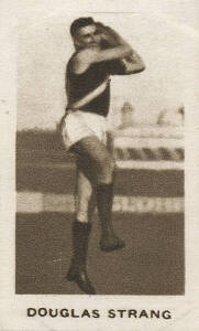 1934 MacRobertsons "½d Champions" [1/17 footballers] - No.68 Douglas Strang (Richmond). G/VG. Rarity 7.