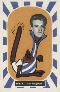 1957 Kornies "Footballer - Mascot Swap Cards", [1/36] - No.4 Jock Spencer (North Melbourne). G/VG. Rarity 8.