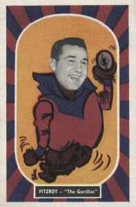 1957 Kornies "Footballer - Mascot Swap Cards", [1/36] - No.16 Alan Gale (Fitzroy). G/VG. Rarity 8.