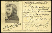 15-27 Feb.1917 (AAMC.10) Mt.Gambier - Melbourne special postcard carried by Basil Watson on an official air mail flight. He made 5 stops en route and carried cards postmarked at each town. This card is a fine example of the 371 carried all the way from Mt