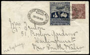 THE FIRST SUCCESSFUL AIRMAIL FLIGHT FROM ENGLAND TO AUSTRALIA: Nov.-Dec.1919 (AAMC.27) England - Australia cover flown by Ross Smith, Keith Smith, Jim Bennett & Wally Shiers on their winning flight, the special vignette in superb condition and tied by one