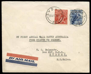 10-26 June 1929 (AAMC.139a) Sydney - Charleville - Wyndham - Darwin - Adelaide - Sydney cover carried on the "Canberra" aerial survey flight of northern Australia. Pilot was Captain Les Holden. {NB: this is the cover illustrated at p.4,3 AAMC. 8th Edition