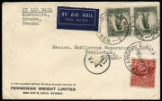 1929-39 group of commercial covers, majority airmail from Australia (25), to Australia (17) or via Australia (2), some on annotated pages. Origins or destinations incl. Asia, Europe & USA with registered, re-directed, taxed, official & Service Suspended, - 3