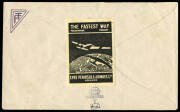 30 Nov.1929 (as AAMC.145) Streaky Bay - Kyancutta - Adelaide cover, flown for Eyre Peninsula Airways (with special vignette on yellow stock on reverse) with rectangular cachet tieing the KGV adhesive. The airline received no subsidy and charged no surchar - 2