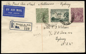 1 June 1930 (AAMC.161-62) Melbourne - Sydney & return, registered covers carried on the first flights on this important route by the Kingsford Smith & Ulm partnership, Australian National Airways. The "Southern Moon" carried the mail from Melbourne; the "