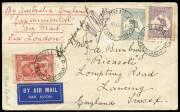 April 1931 (AAMC.188 & 192) Australia - England & England - Australia covers carried on the First Experimental Airmail flights; the former from BOULDER, W.A. and signed by Kingsford Smith & Allan; the latter also signed by Kingsford Smith.