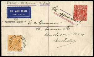 18 Sept.1931 (AAMC.215a) Sydney - Melbourne cover, flown and signed by Charles Kingsford Smith in the "Southern Cross Minor". This was the first leg of his Australia - England solo record attempt. [10 flown this leg].